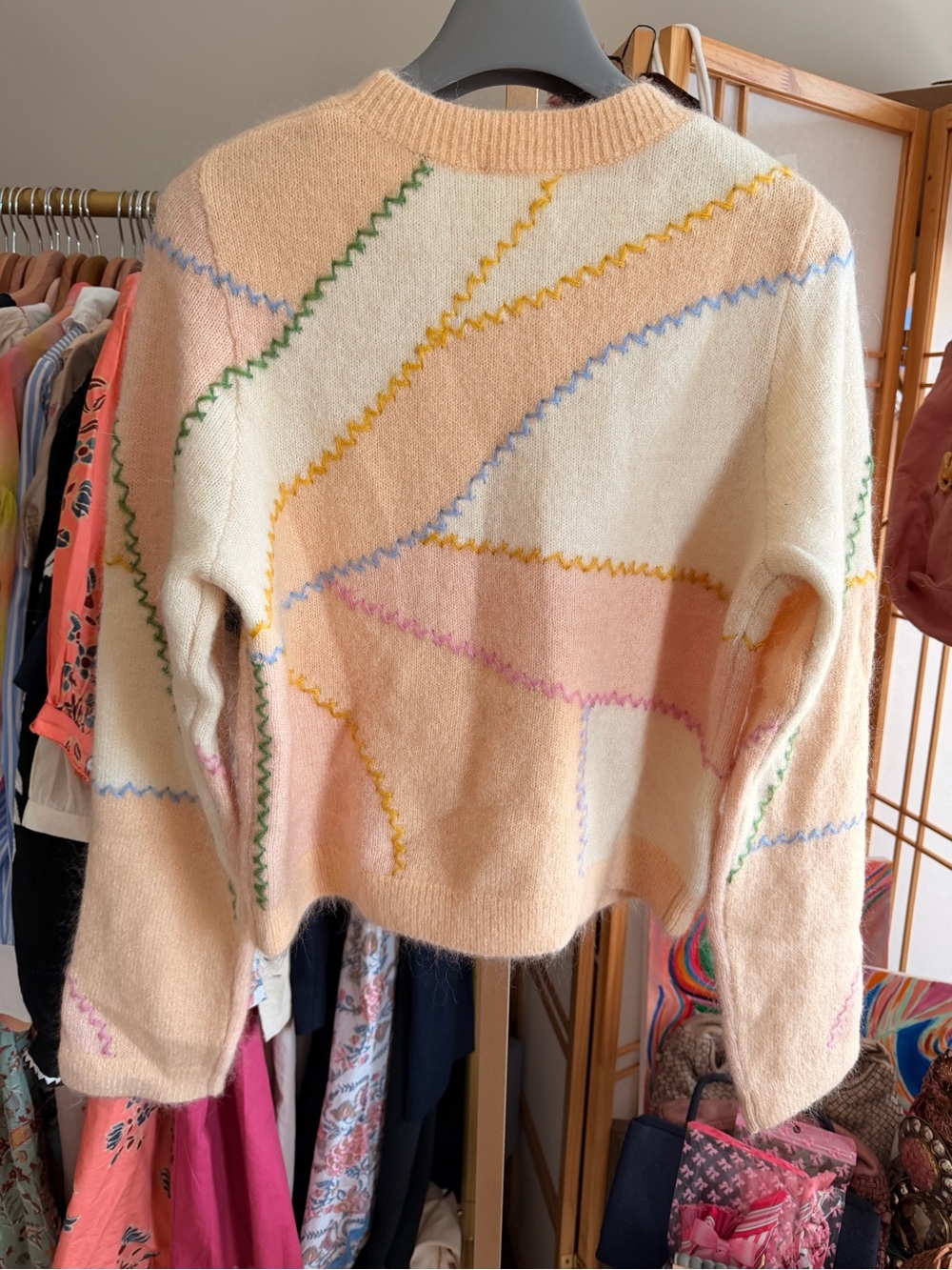NWT Sézane x Sea New York Ameline Pastel Rose Mohair Wool Sweater Size - Picture 8 of 10